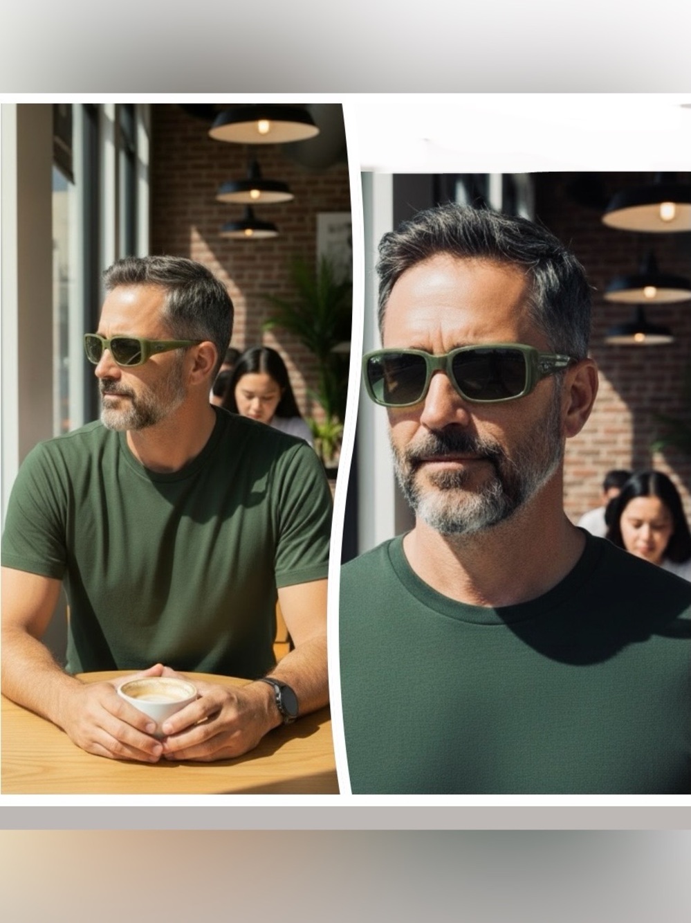 RAY-BAN Men’s Rectangular Wrap Around Sunglasses